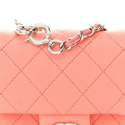 Chanel Lambskin Quilted Mini Flap Bag Charm Light Orange 6 of 11