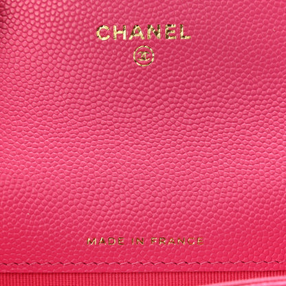 Chanel Caviar Quilted Flap Card Holder Wallet Pink 6 of 8