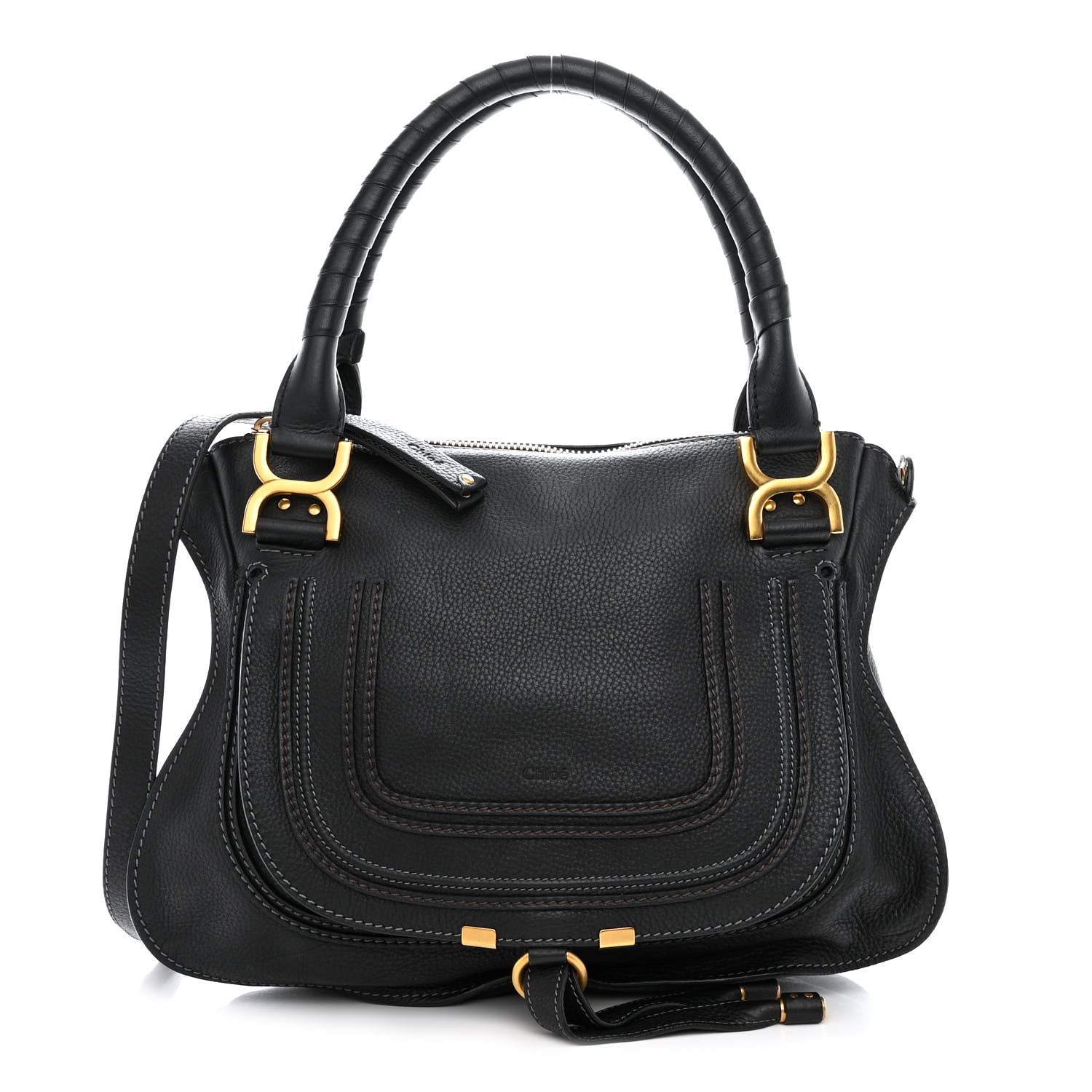 Chloe Calfskin Medium Marcie Satchel Black 1 of 11