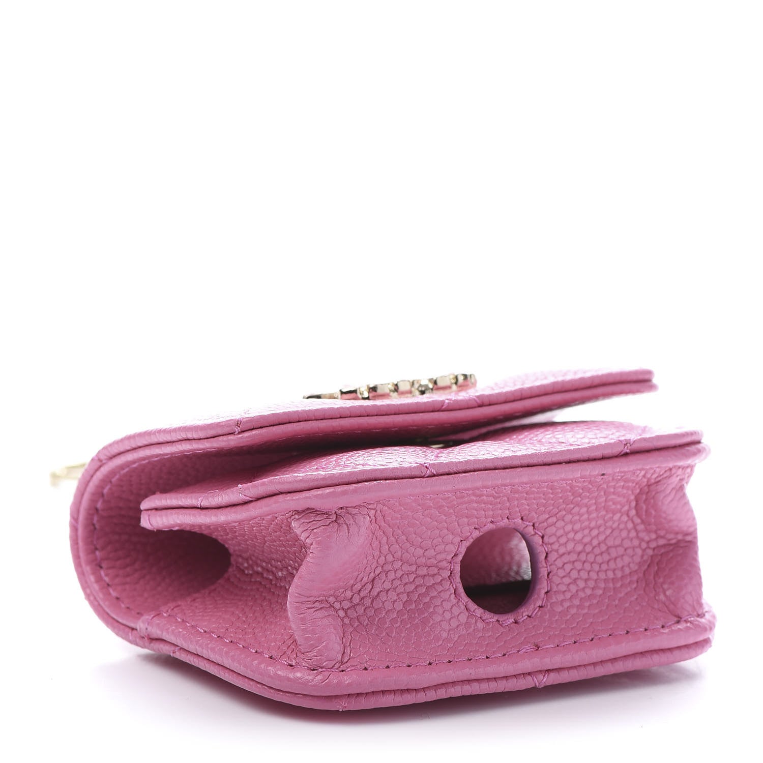 Chanel Caviar Quilted Crystal CC Airpods Pro Case Pink 4 of 9