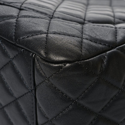 Chanel Metallized Calfskin Quilted Small XXL Travel Flap Bag Black 12 of 12
