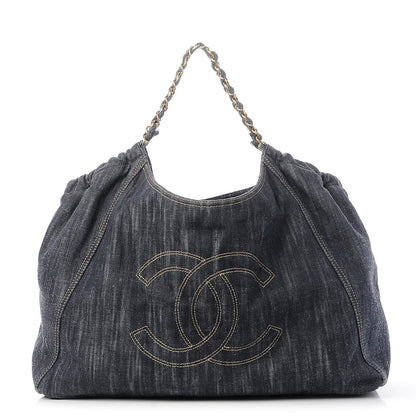 Chanel Denim XL Coco Cabas Tote Dark Blue 1 of 8