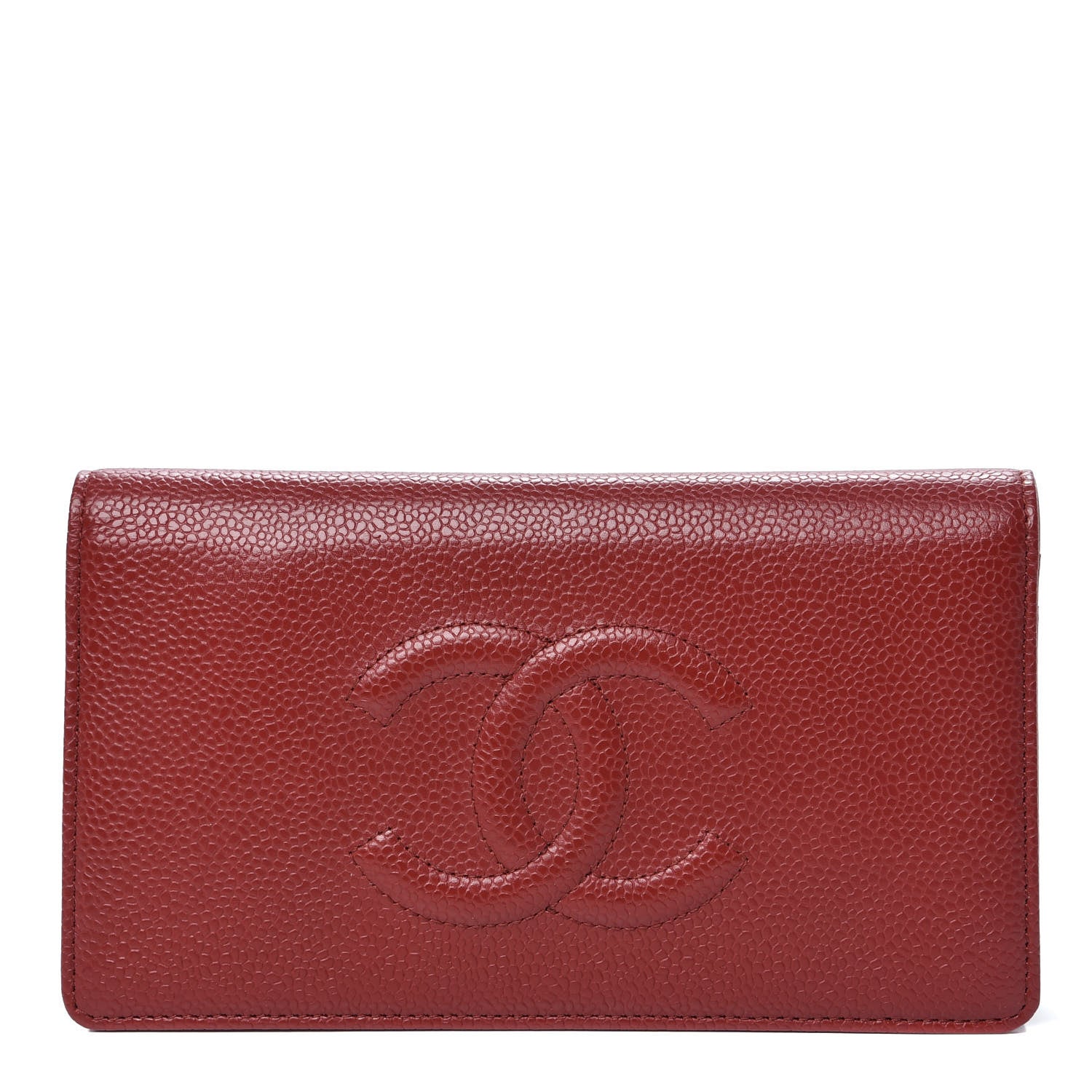 Chanel Caviar Timeless CC Yen Wallet Red 1 of 11