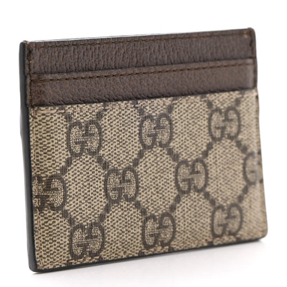 Gucci GG Supreme Monogram Textured Dollar Calfskin Ophidia Card Holder Beige Ebony New Acero 3 of 9