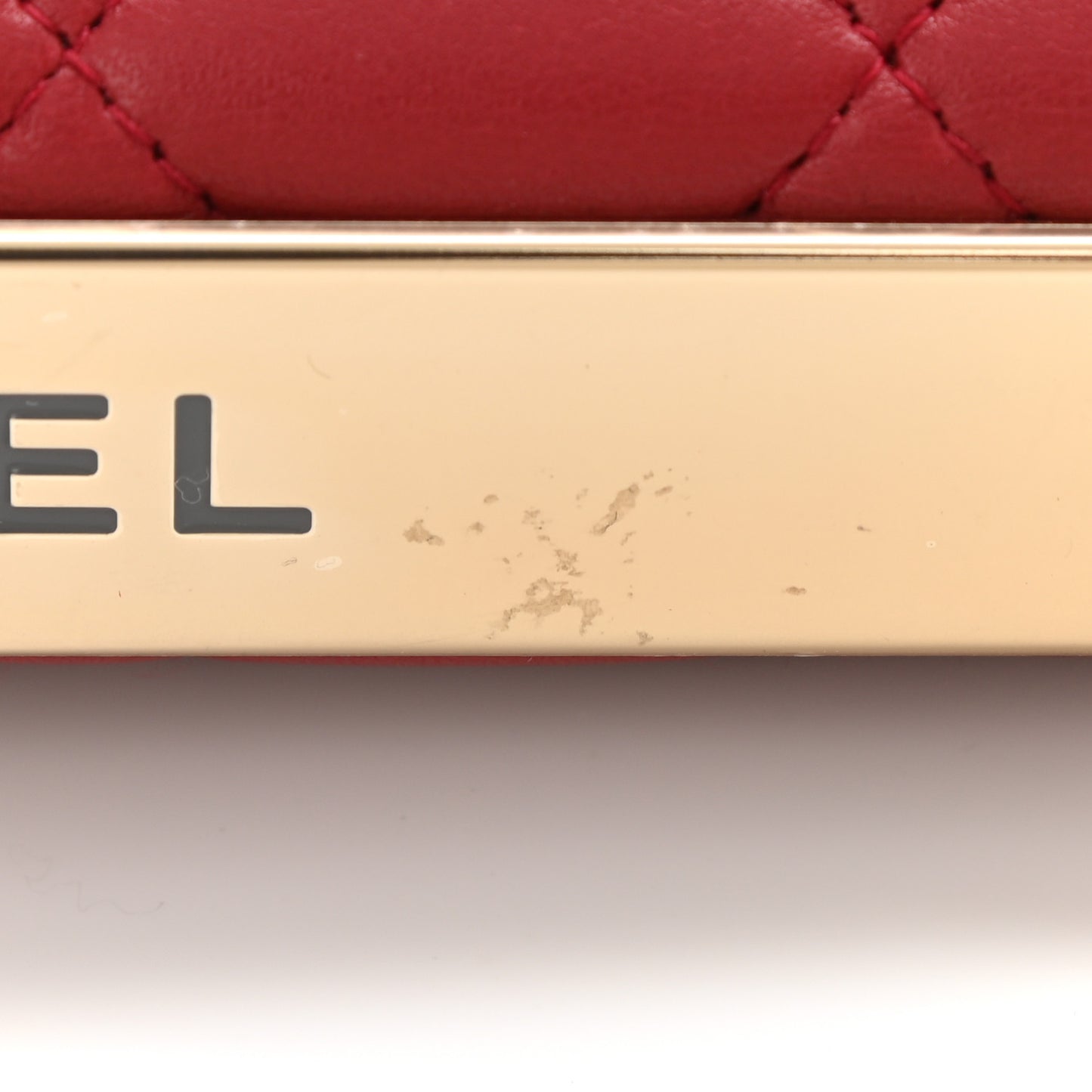 Lambskin Quilted Trendy CC Wallet On Chain WOC Red