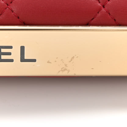 Chanel Lambskin Quilted Trendy CC Wallet On Chain WOC Red 11 of 11