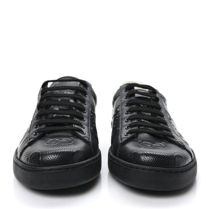 Gucci Calfskin GG Tennis Embossed Mens Ace Sneakers 9 Black 2 of 9