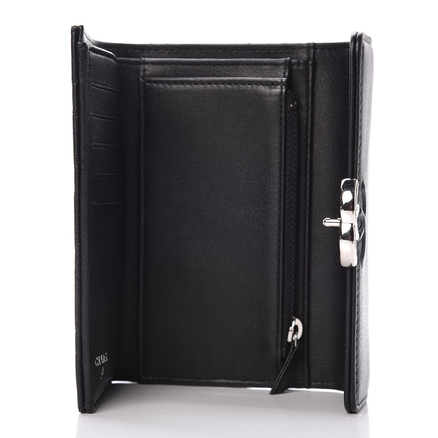 Chanel Lambskin Quilted CC Box Flap Wallet Black 5 of 8