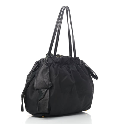 Prada Nylon Python Print Large Bow Bag Verde 2 of 9