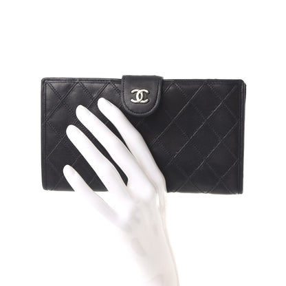 Chanel Lambskin Diamond Stitched French Wallet Black 2 of 13