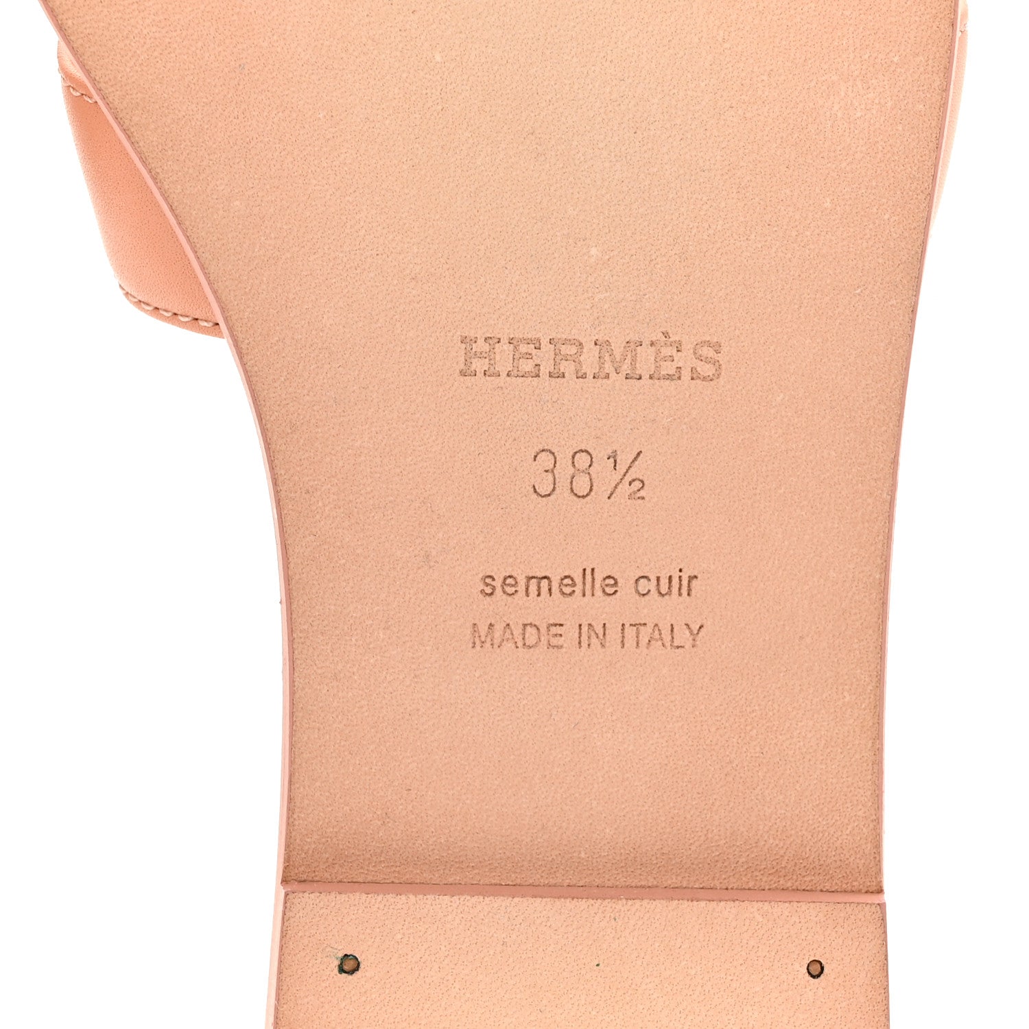 Hermes Box Calfskin Oran Sandals 38.5 Granit Rose 7 of 9