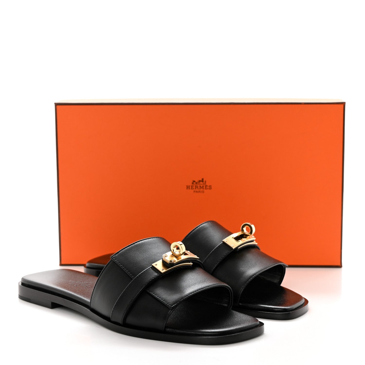 Hermes Calfskin Giulia Sandals 36 Black 9 of 9