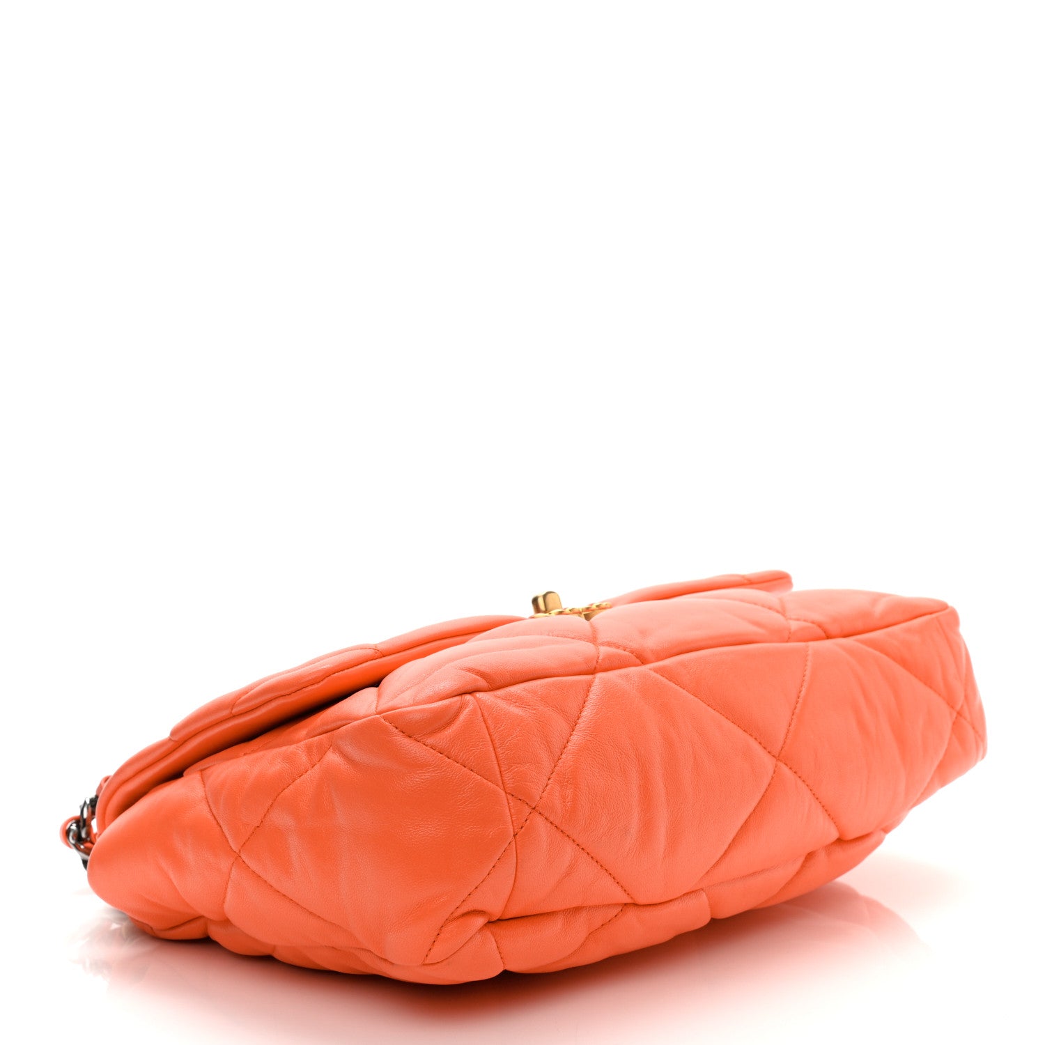 Chanel Lambskin Quilted Large Chanel 19 Flap Orange 4 of 12