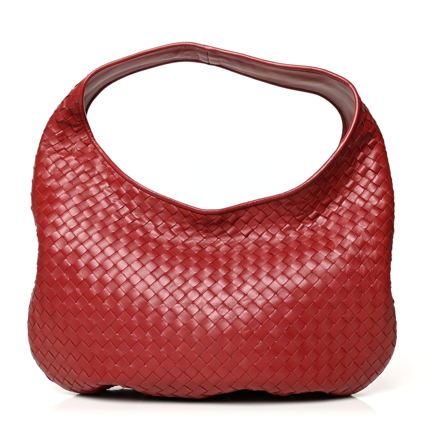 Nappa Intrecciato Large Hobo Red