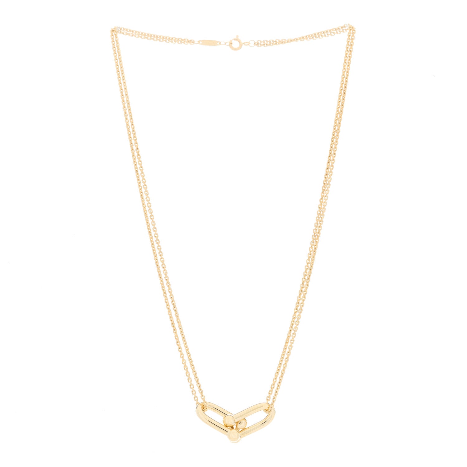 Tiffany 18K Yellow Gold HardWear Double Link Pendant Necklace 2 of 5