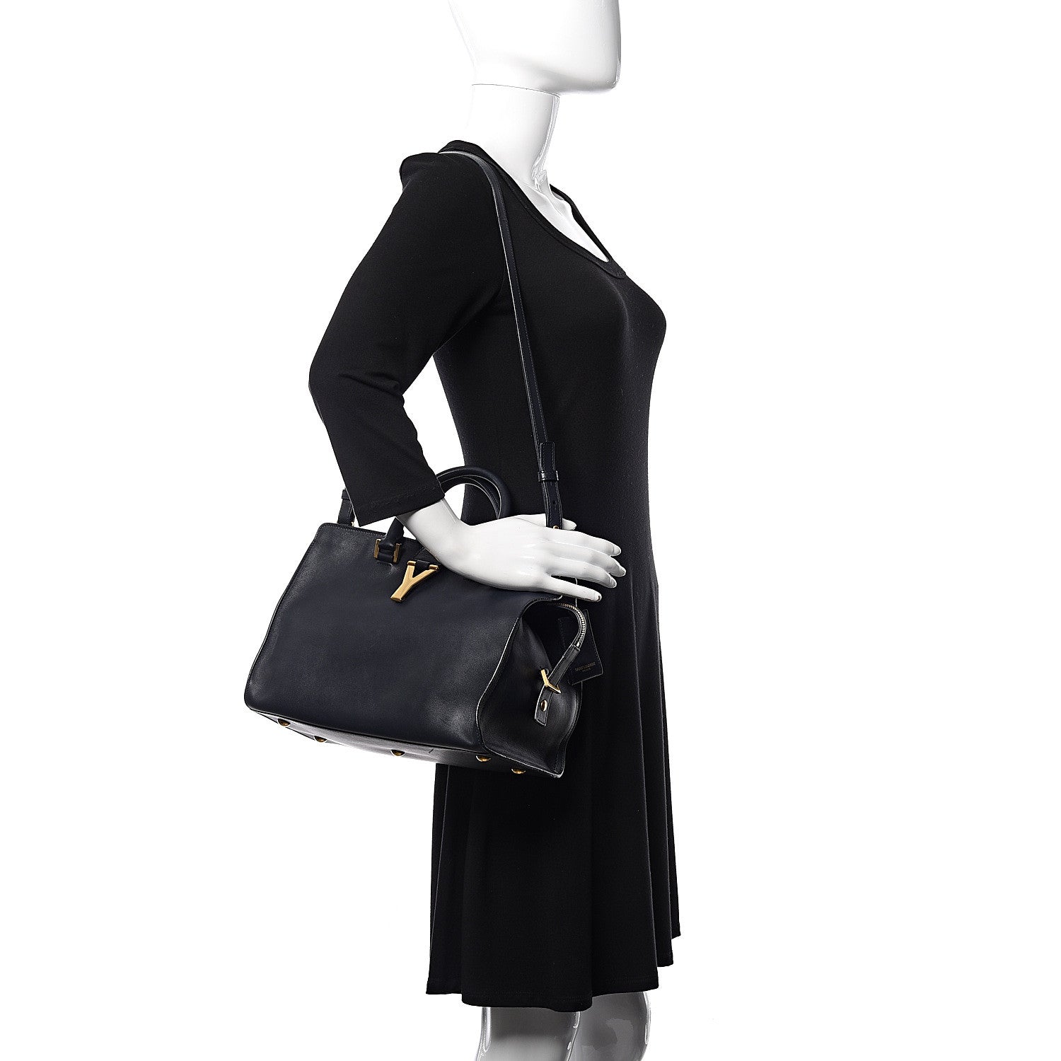 Saint Laurent Calfskin Small Classic Y Cabas Navy Blue 2 of 8