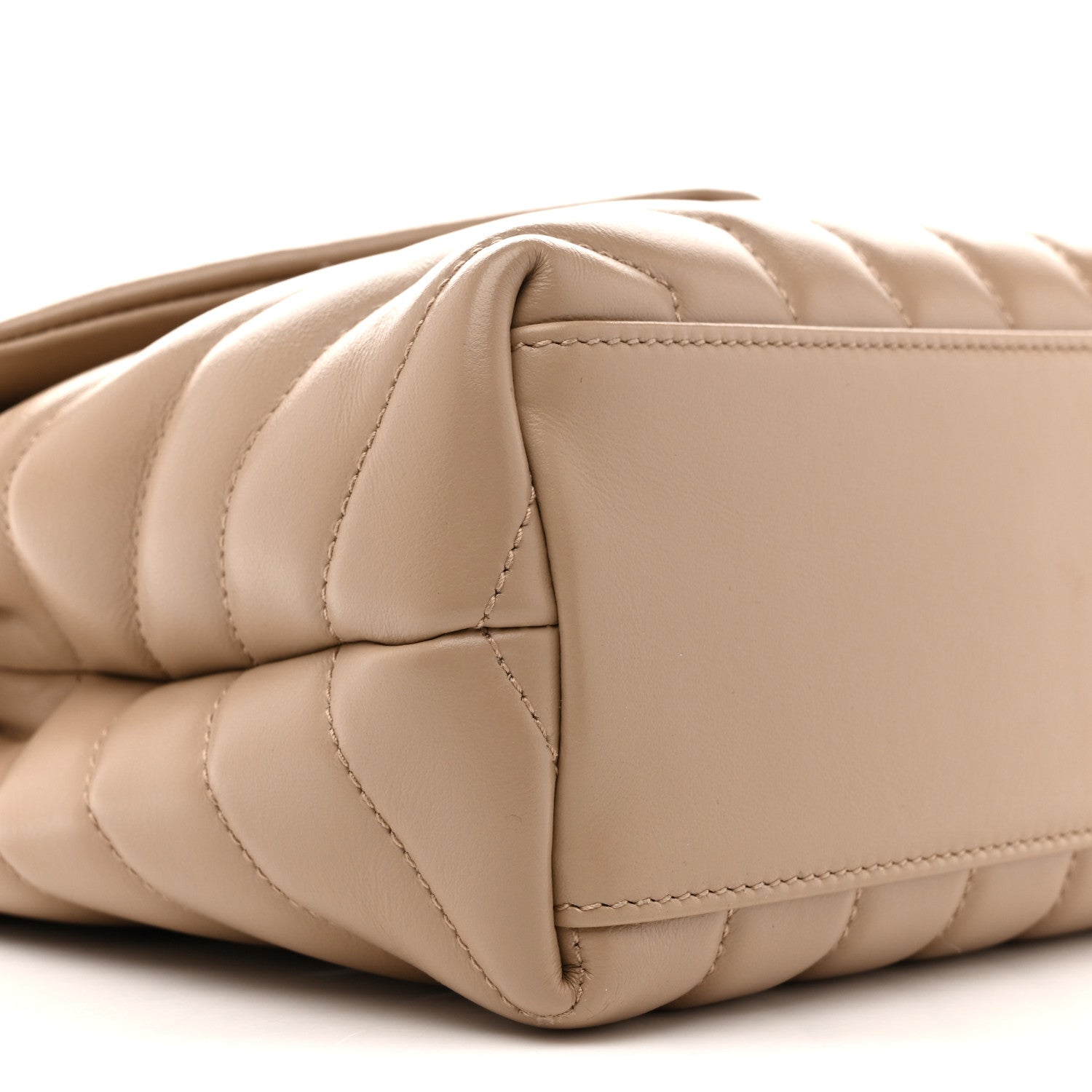 Saint Laurent Calfskin Y Quilted Monogram Small Loulou Chain Satchel Dark Beige 9 of 12