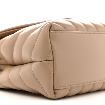 Saint Laurent Calfskin Y Quilted Monogram Small Loulou Chain Satchel Dark Beige 9 of 12