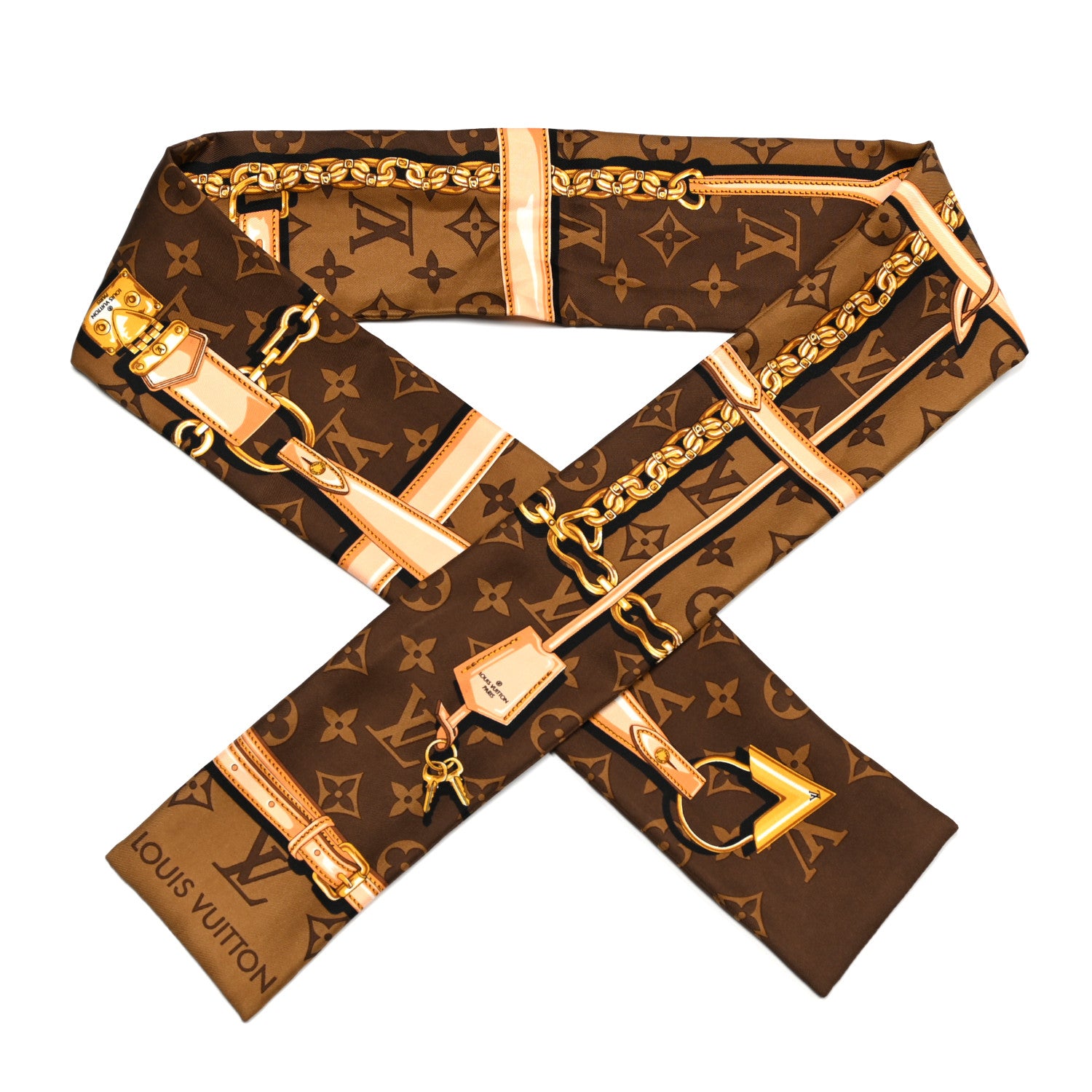 Louis Vuitton Silk Monogram Confidential Bandeau Brown 1 of 3