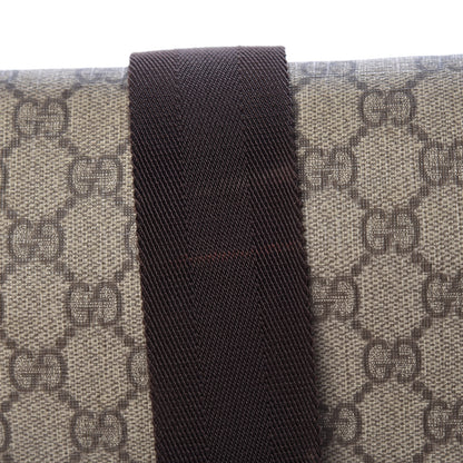 Gucci GG Plus Monogram Medium Double Buckle Flap Messenger Bag Beige Dark Brown 12 of 13