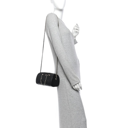 Chanel Caviar Quilted Barrel Clutch With Chain Black 2 of 11