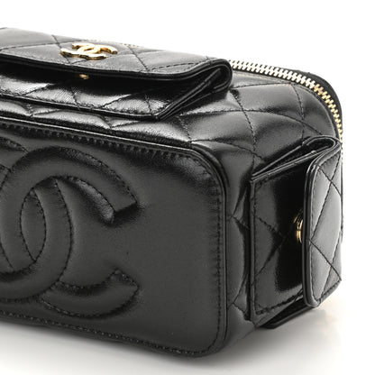 Chanel Lambskin Quilted Polly Pocket East West Top Vanity With Chain Black 11 of 12