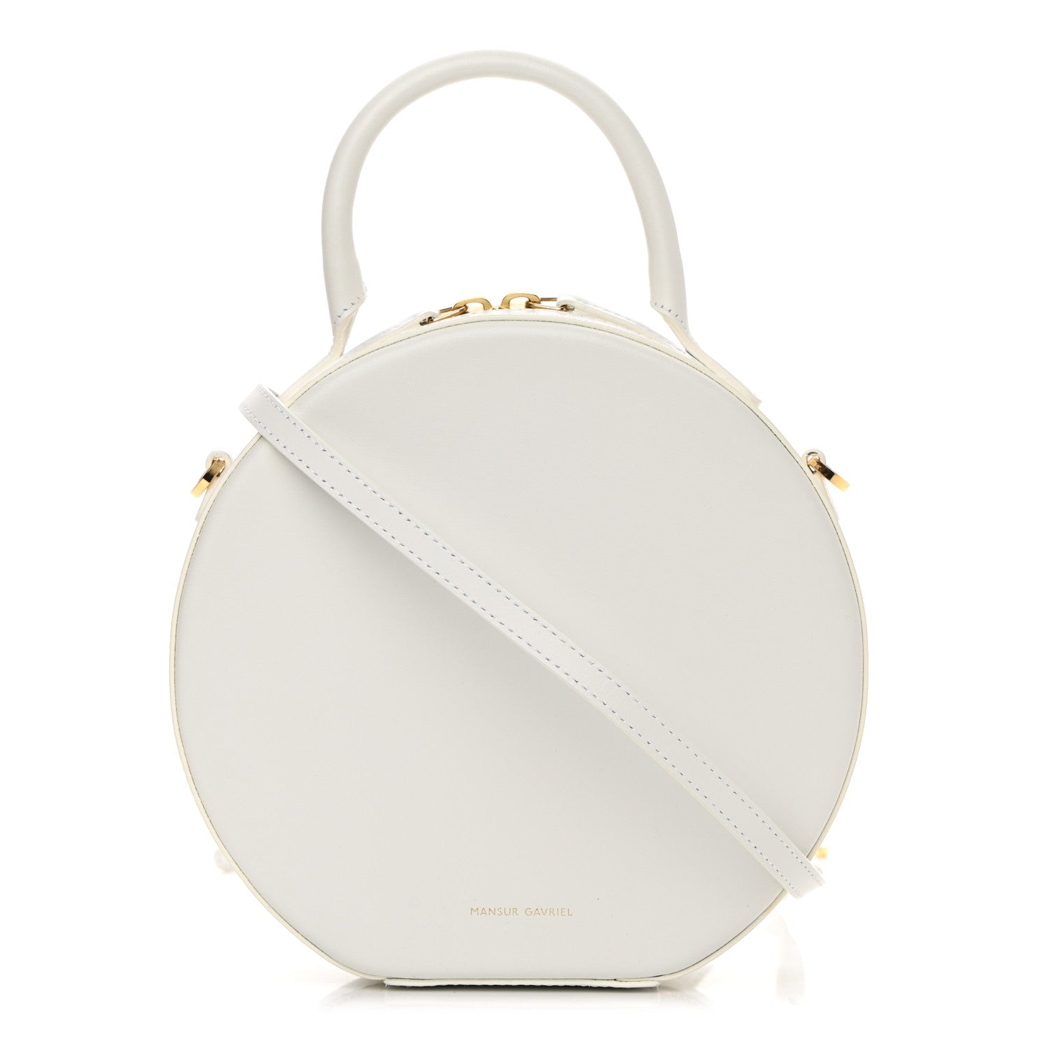 Mansur Gavriel Calfskin Circle Crossbody Bag White 1 of 16