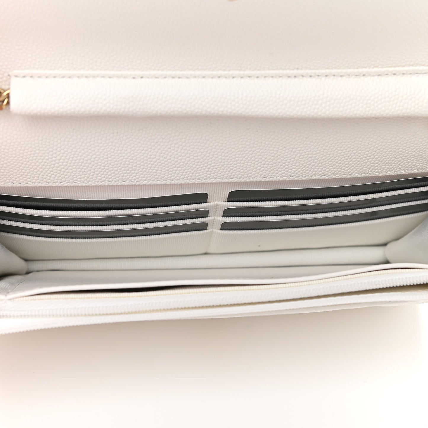 Caviar Quilted Wallet On Chain WOC White