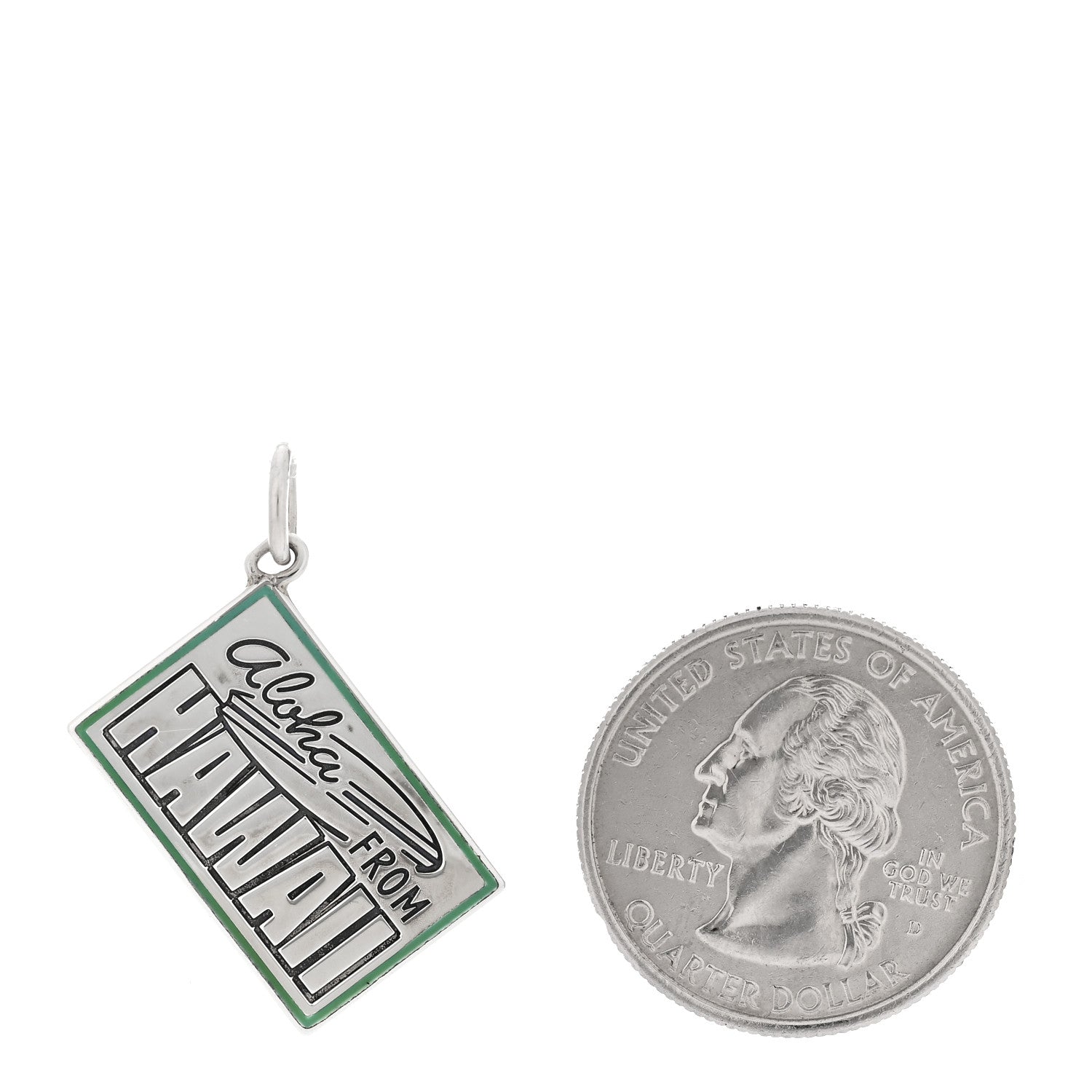 Tiffany Sterling Silver Enamel Hawaii Postcard Charm Blue 2 of 3