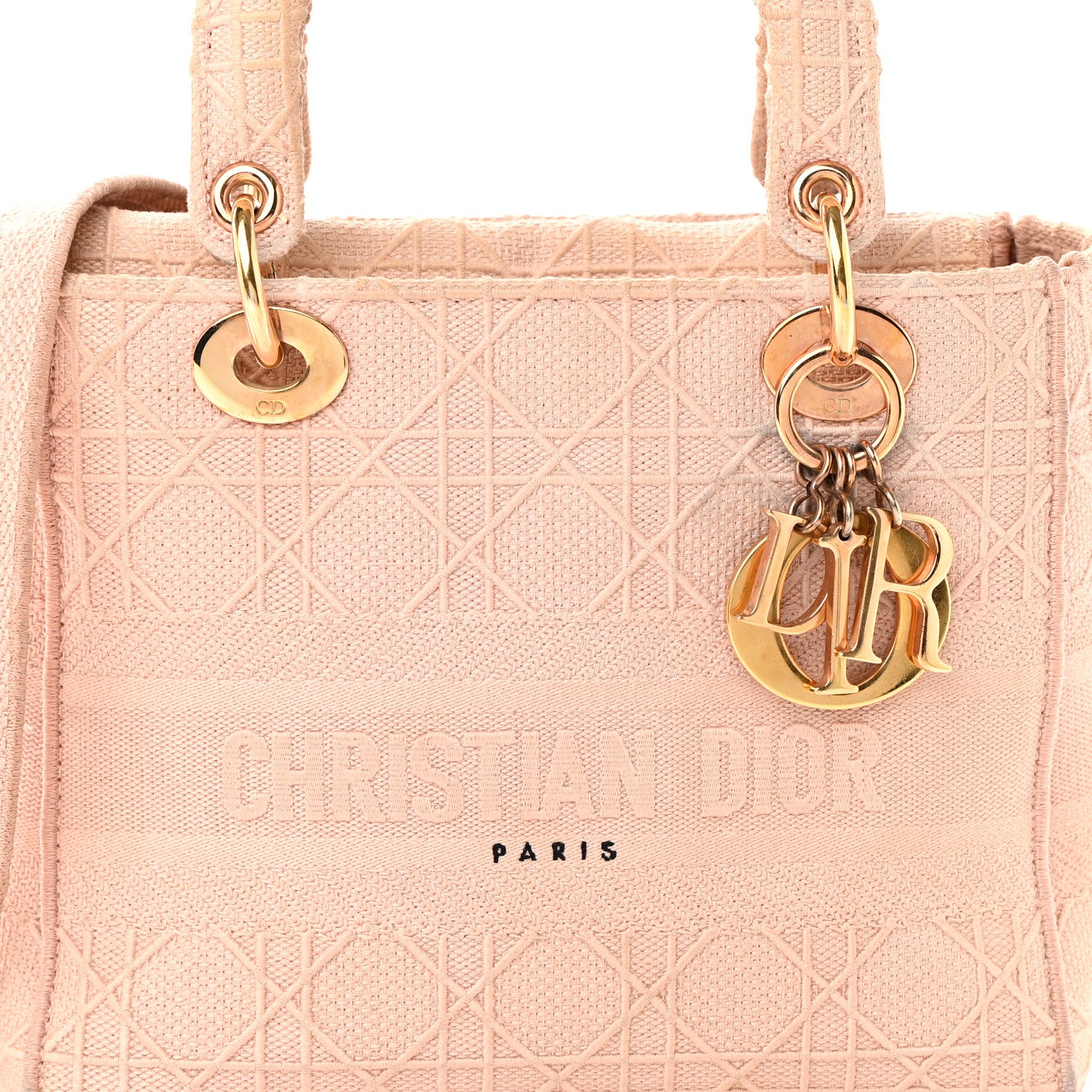 Christian Dior Canvas Embroidered Cannage Medium Lady D-Lite Pink 8 of 22
