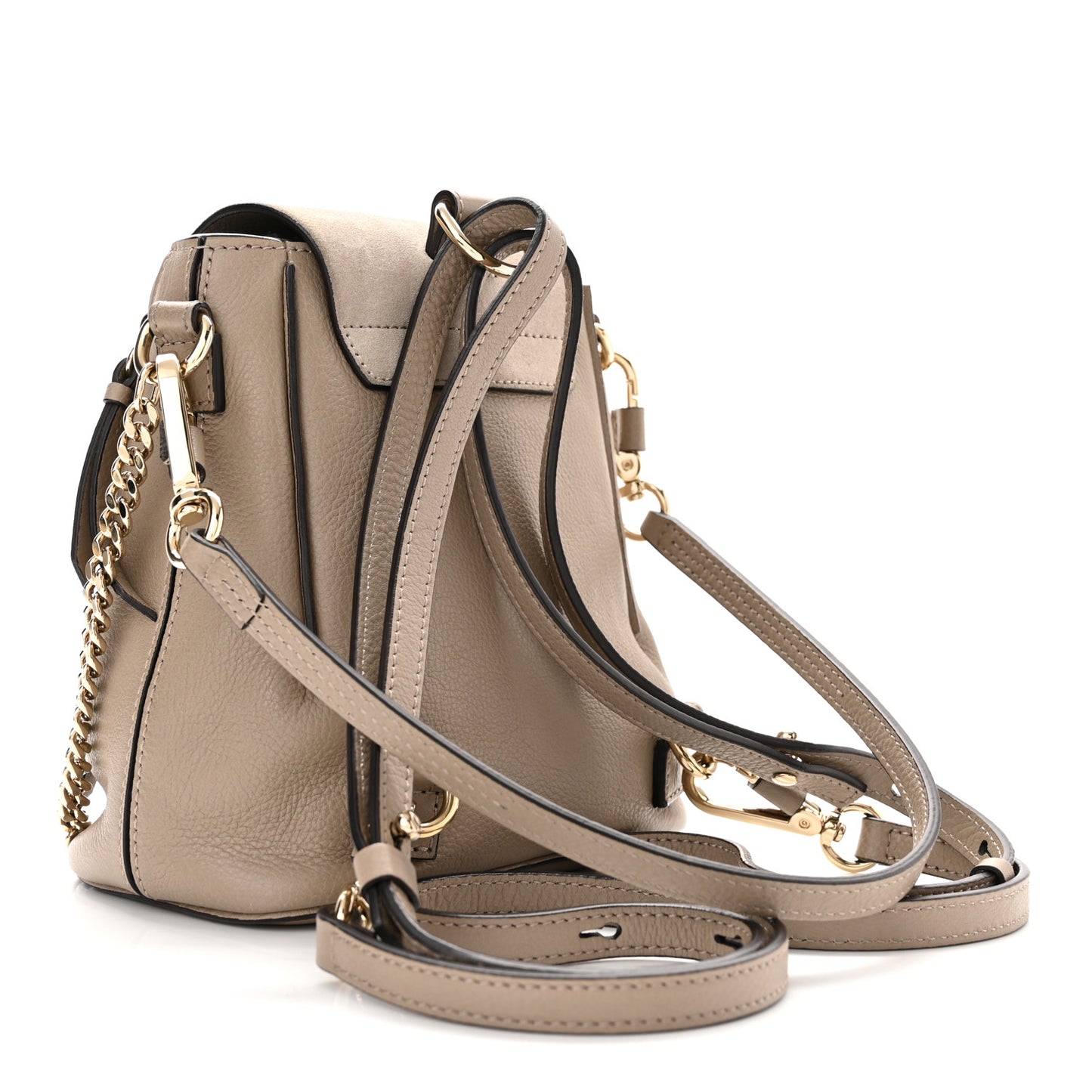 Suede Calfskin Mini Faye Backpack Motty Grey