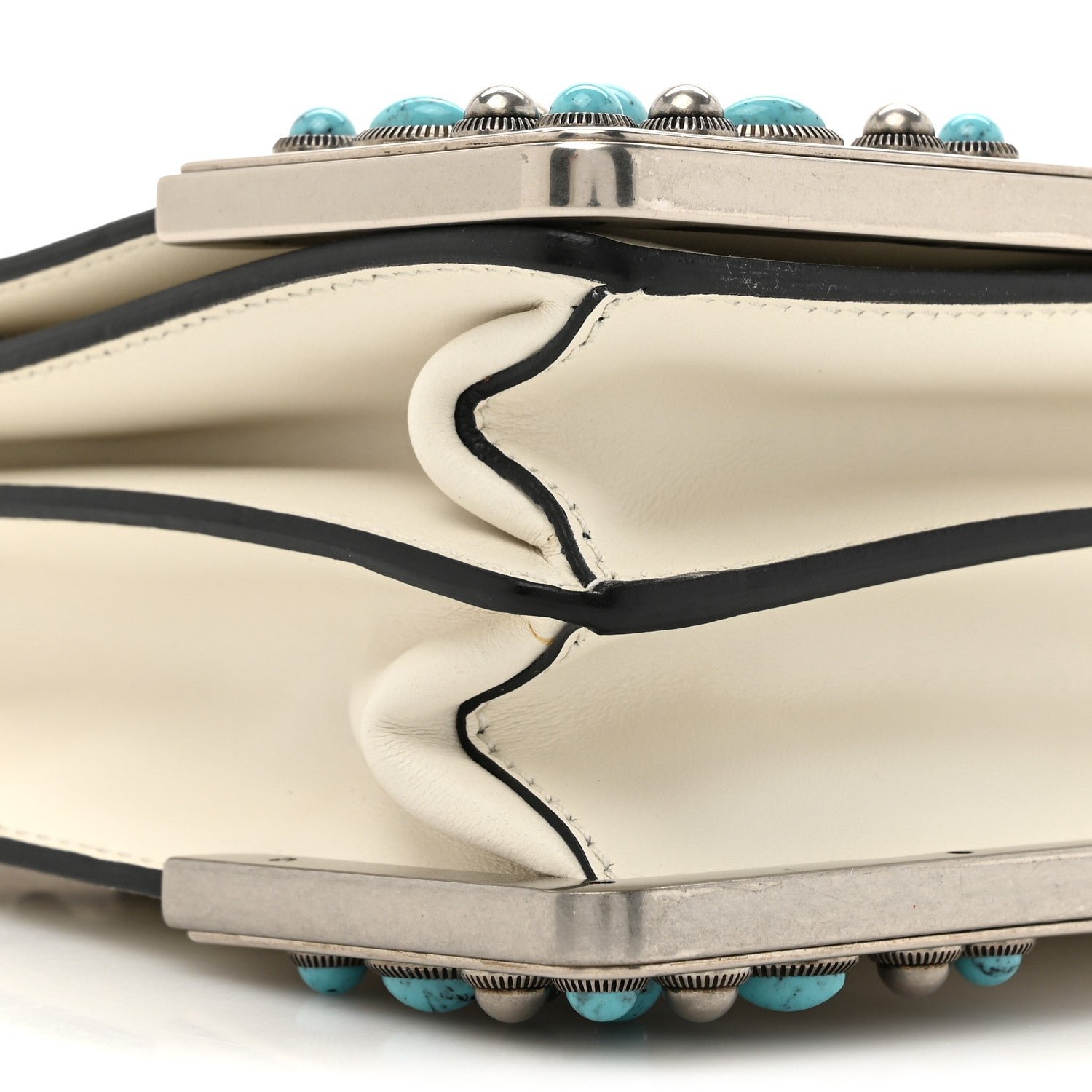 Prada City Calf Studded Folk Cahier Bag White Caramel 10 of 10