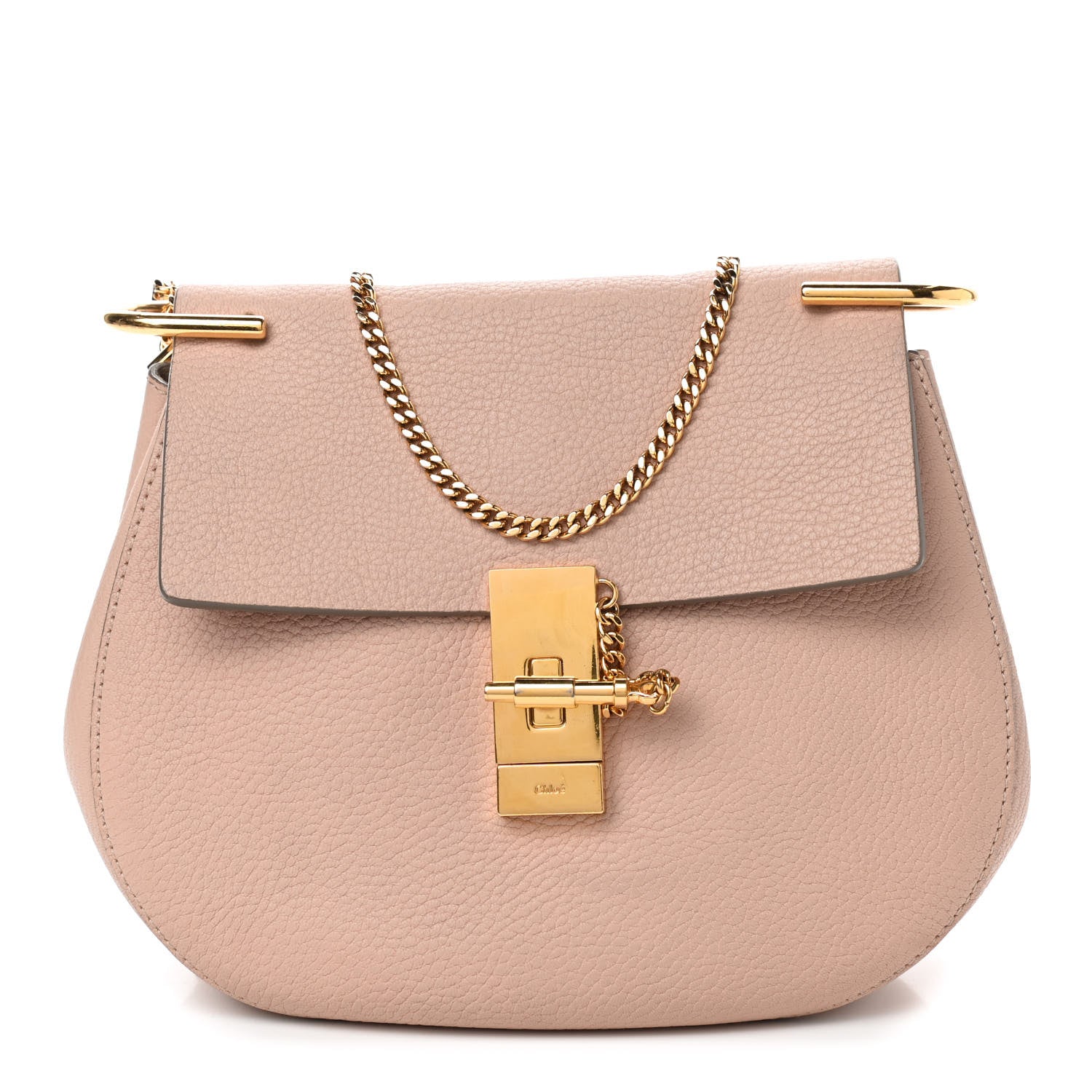 Chloe Grained Lambskin Drew Shoulder Bag Cement Pink 1 of 10