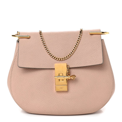 Chloe Grained Lambskin Drew Shoulder Bag Cement Pink 1 of 10