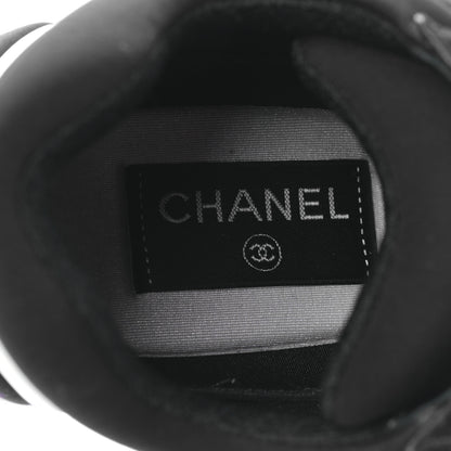 Chanel Lycra Fabric Womens CC Sneakers 38 Black White Pink 8 of 8