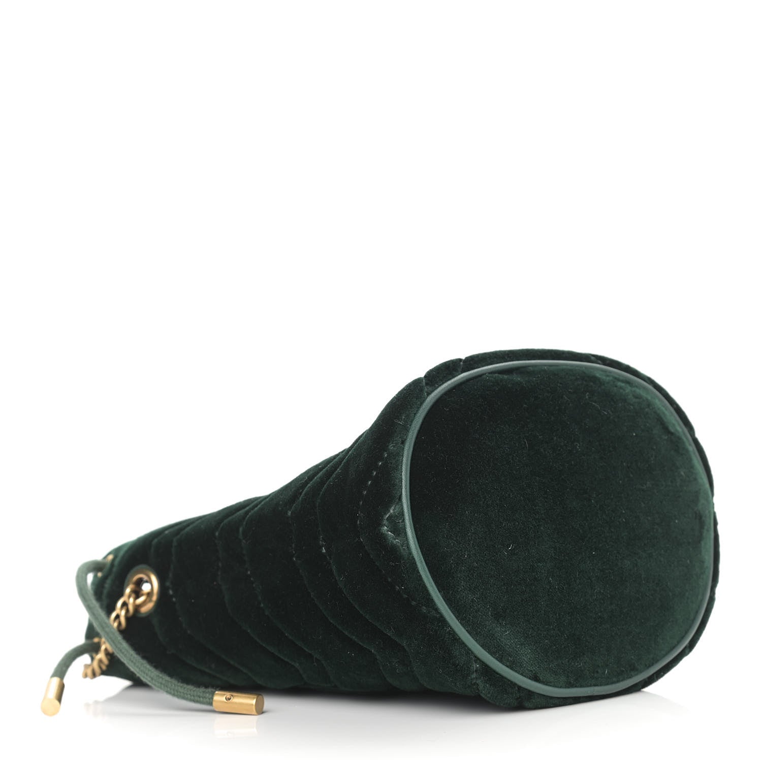 Gucci Velvet Matelasse Mini GG Marmont 2.0 Bucket Bag Dark Green 4 of 9