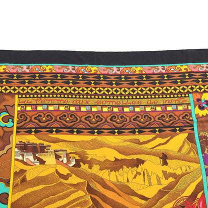 Hermes Cashmere Silk La Femme Aux Semelles de Vent Shawl 140 7 of 7