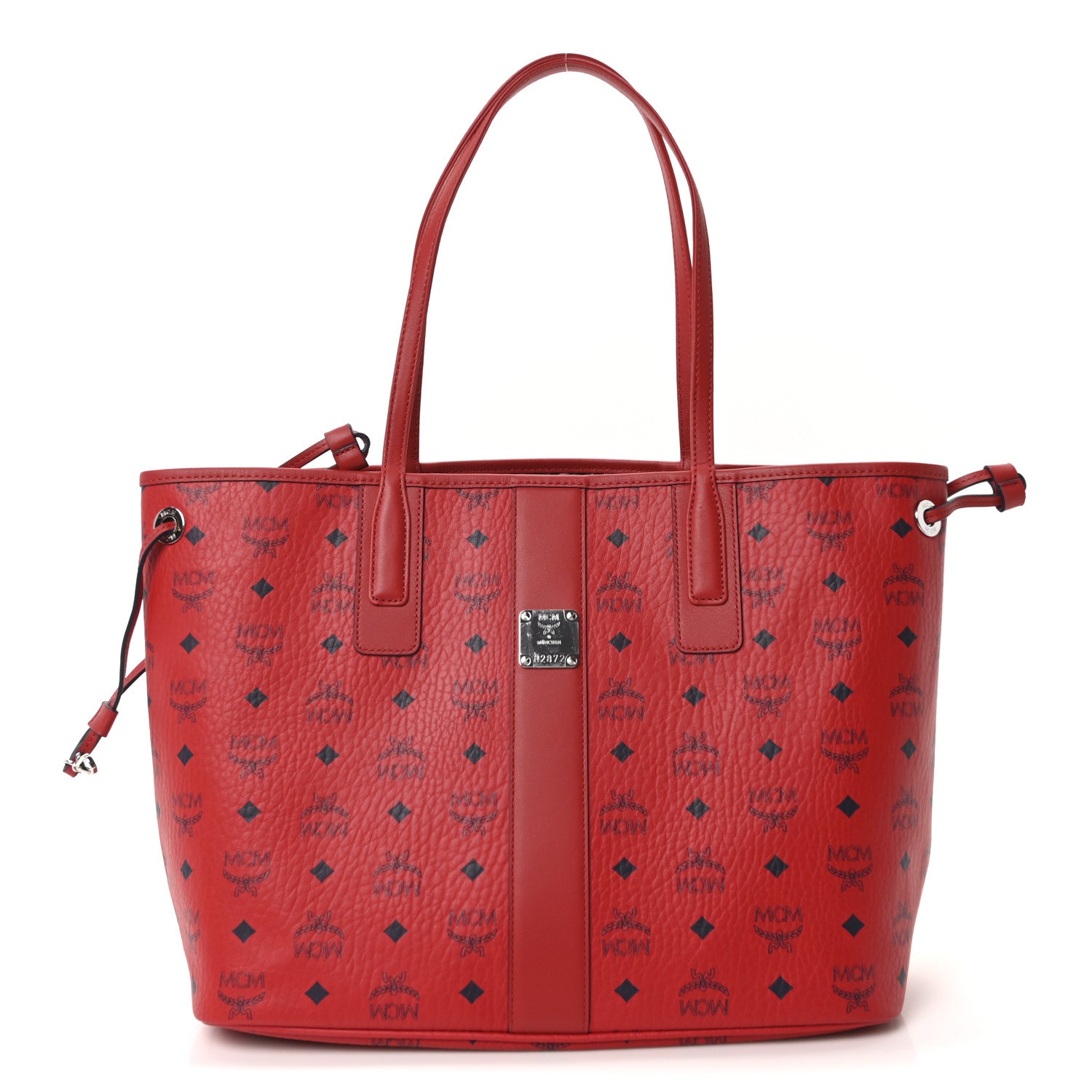 MCM Visetos Medium Liz Reversible Shopper Tote Candy Red 1 of 16