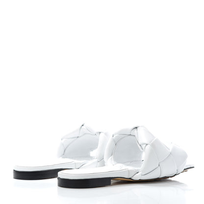 Bottega Veneta Nappa Maxi Intrecciato Lido Flat Sandals 35 Optic White 4 of 9