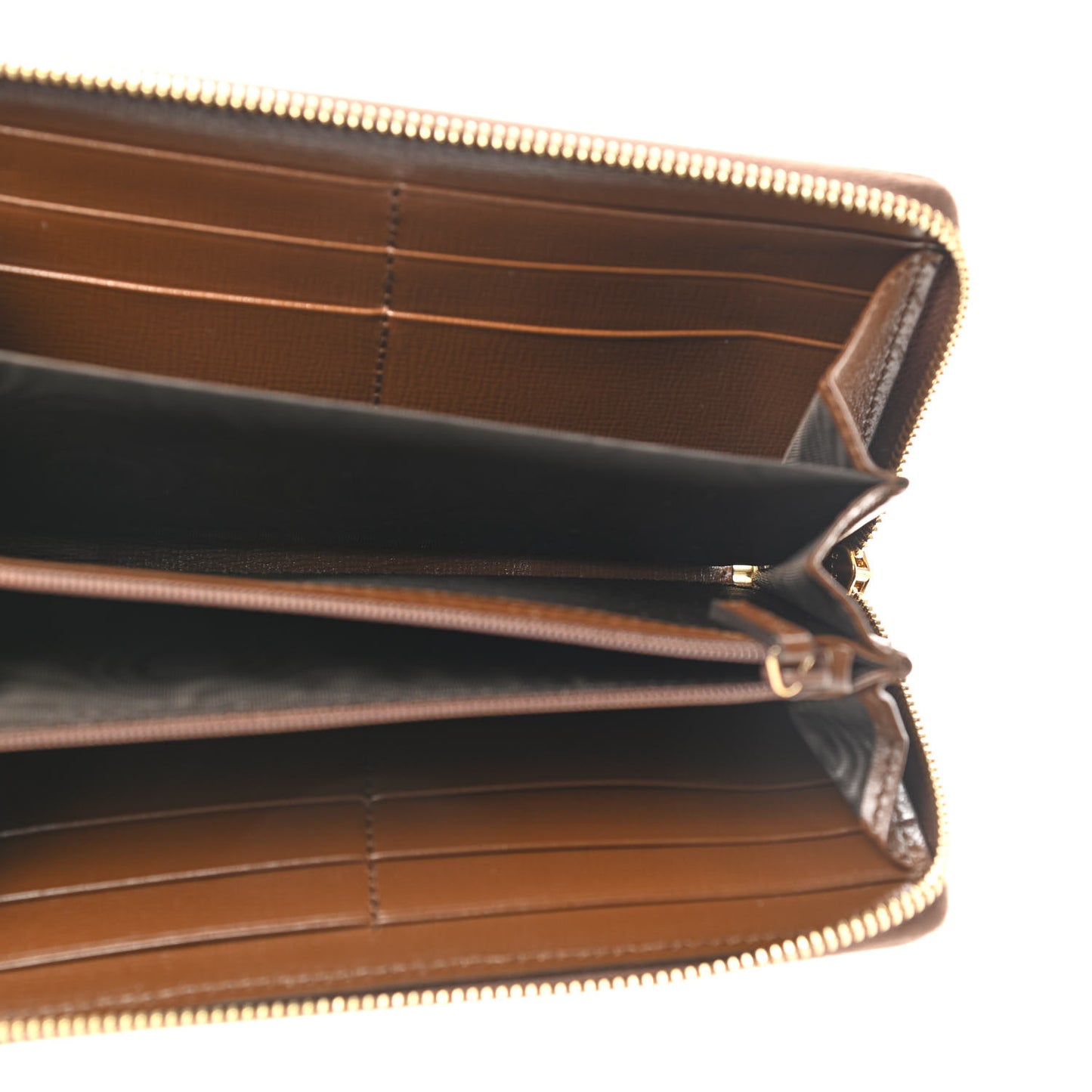 GG Supreme Monogram Fake/Not Zip Around Wallet Beige Brown Sugar