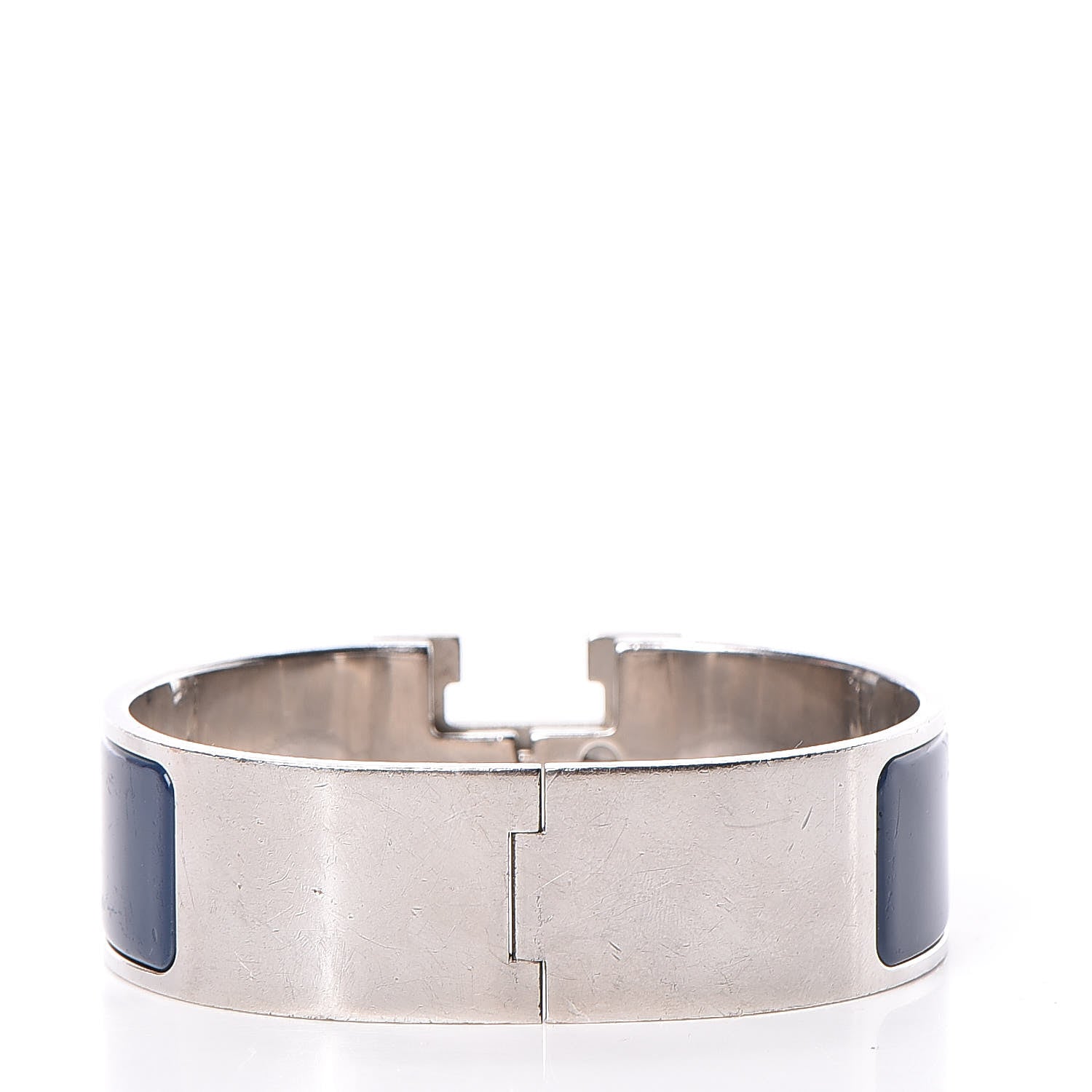 Hermes Enamel Wide Clic Clac H Bracelet GM Indigo 3 of 7