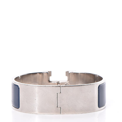Hermes Enamel Wide Clic Clac H Bracelet GM Indigo 3 of 7