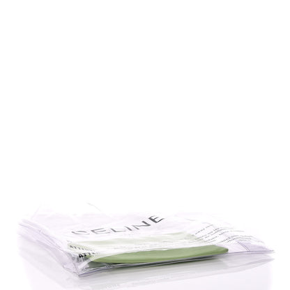 Celine Plastic Bag with Cloudy Lambskin Solo Zip Pouch Clutch Lime 4 of 9