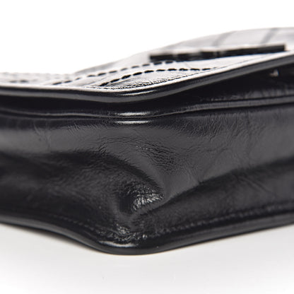 Saint Laurent Crinkled Calfskin Matelasse Monogram Niki Chain Wallet Black 7 of 9
