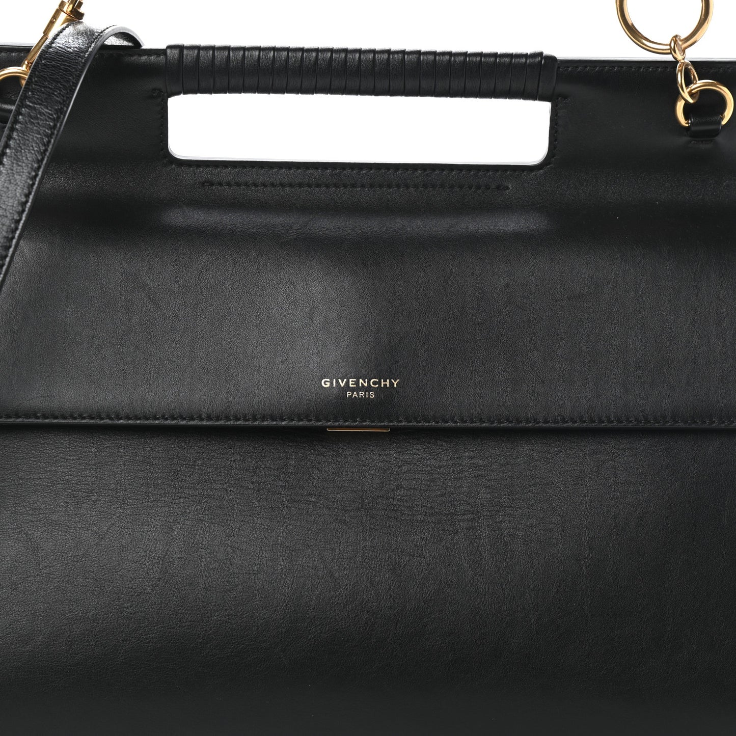 Calfskin Large Whip Top Handle Shoulder Bag Black
