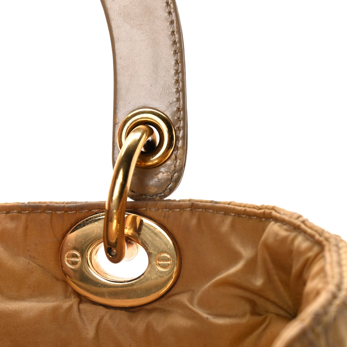 Nylon Cannage Medium Lady Dior Beige