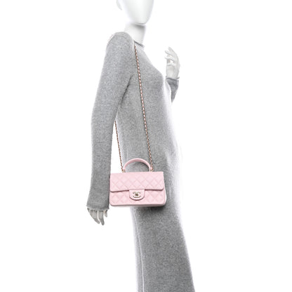 Chanel Lambskin Quilted Mini Top Handle Rectangular Flap Light Pink 2 of 10