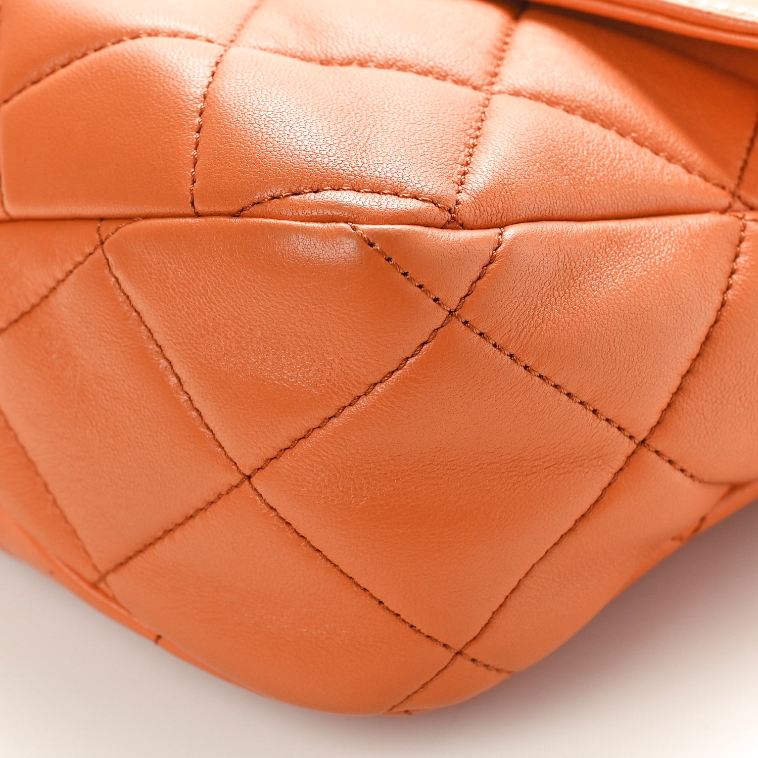 Chanel Calfskin Quilted Top Handle Flap Orange 10 of 10
