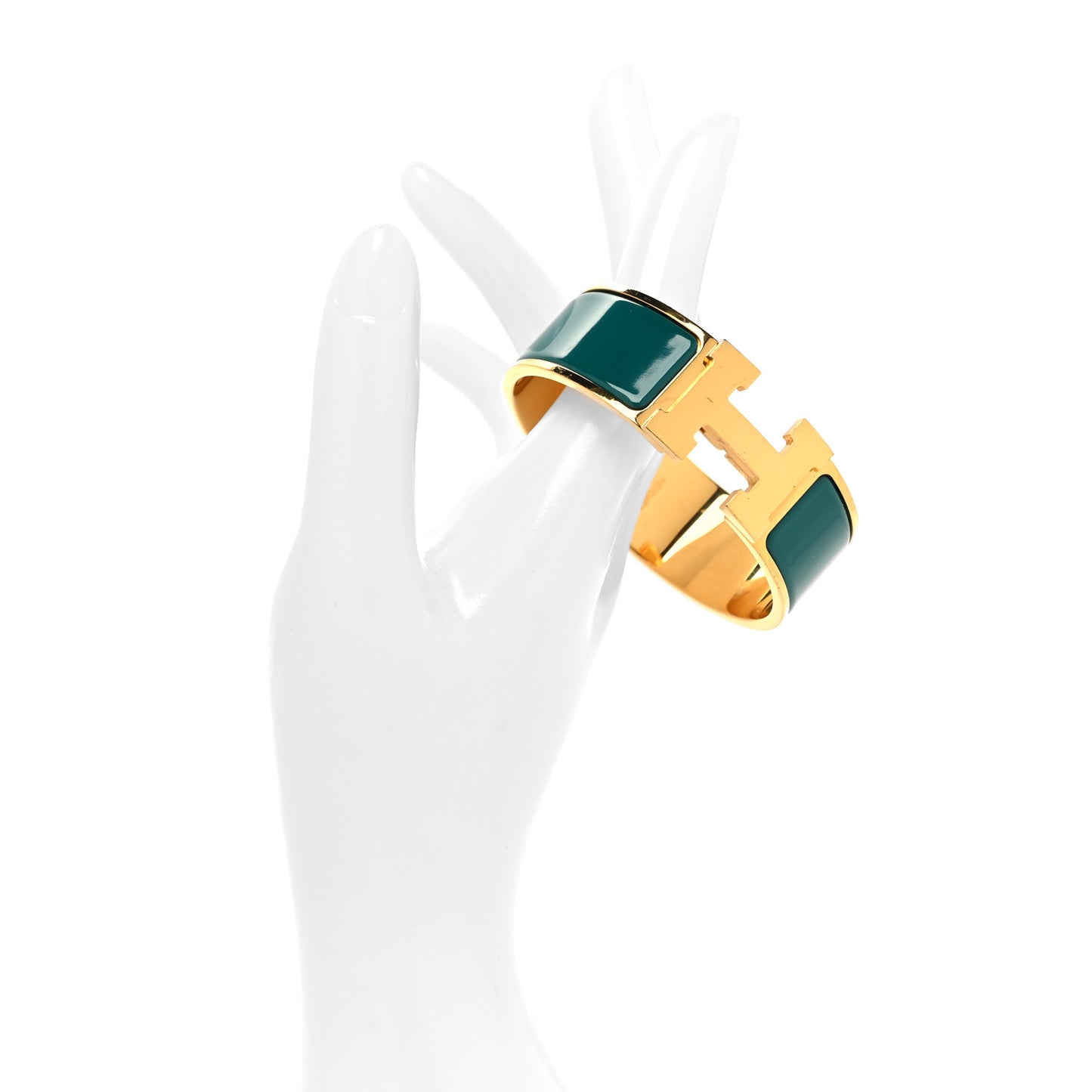 Enamel Wide Clic Clac H Bracelet PM Malachite