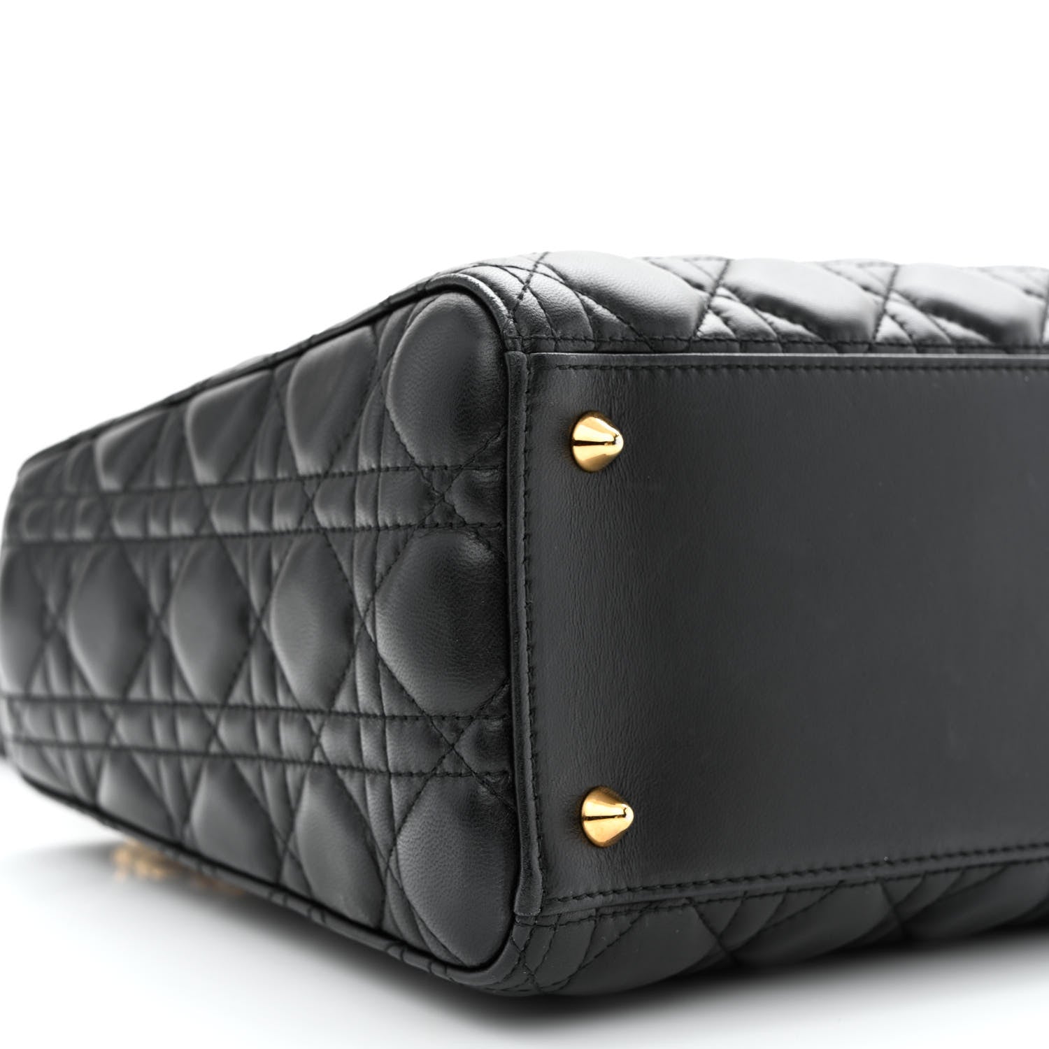 Christian Dior Lambskin Cannage Medium Lady Dior Black 9 of 10